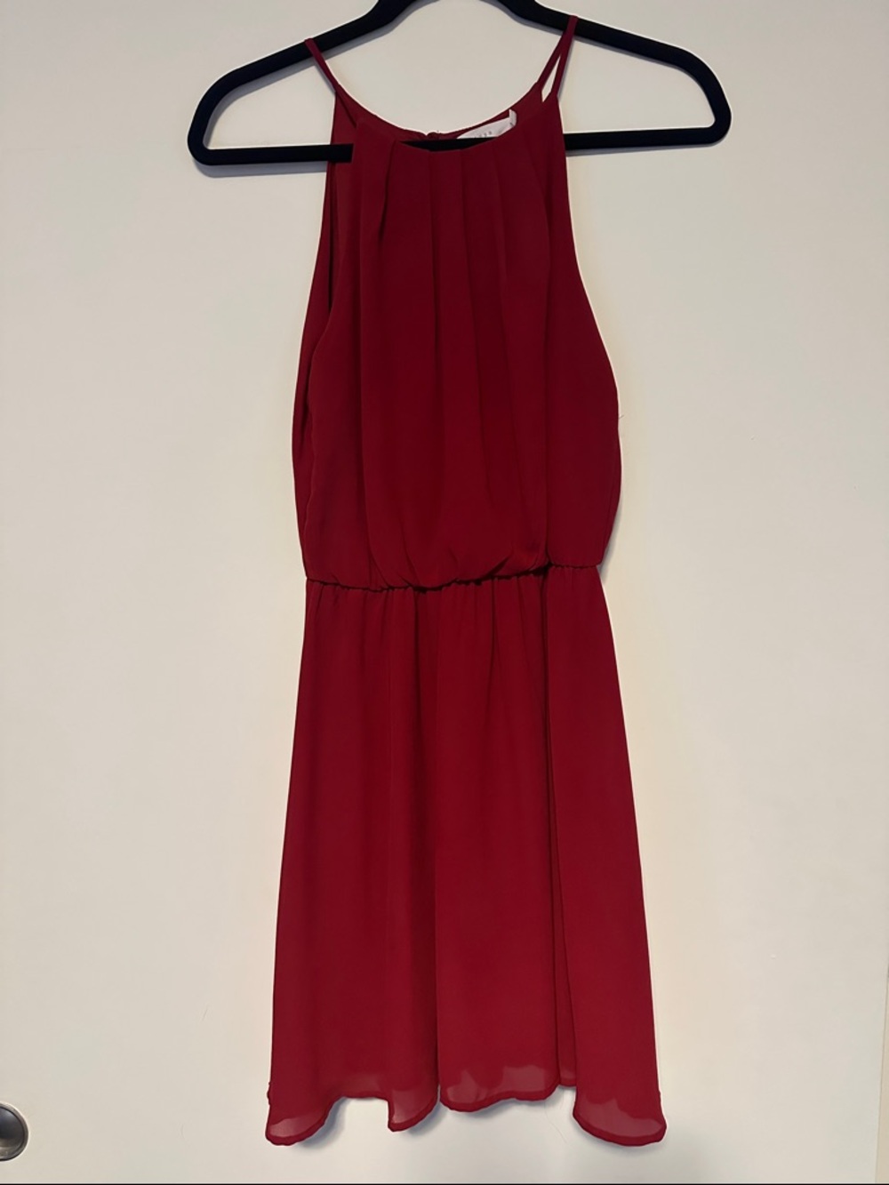 Lush Burgundy Halter Mini Dress